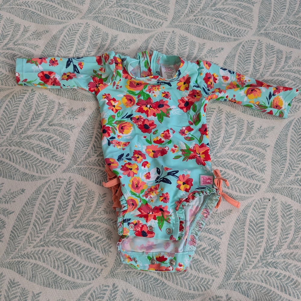 Floral Long Sleeve Baby Swimsuit